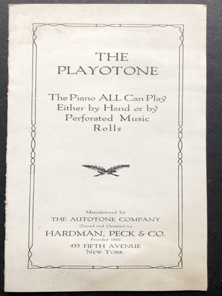 Item #H20599 Ca. 1920 brochure for the Playotone, "The Piano ALL Can Plaay Either by Hand or by...