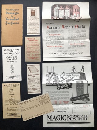 Item #H20600 How To Repair Damage to Varnished Surfaces, 1923 booklet and advertisement for...