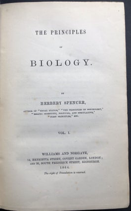 The Principles of Biology, 2 volumes