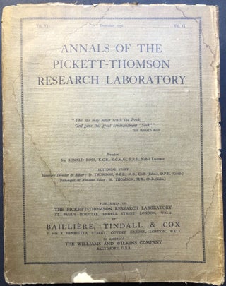 Item #H20695 Annals of the Pickett-Thomson Research Laboratory, Volume VI: The Pathogenic...