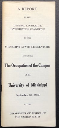 Item #H20988 A Report By the General Legislative Investigating Committee to the Mississippi State...