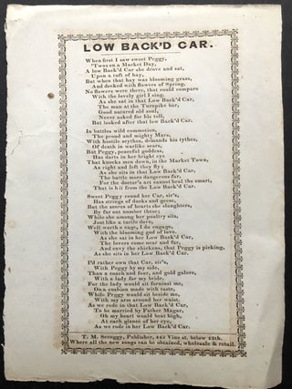Item #H21086 American Song Sheet: LOW BACK'D CAR