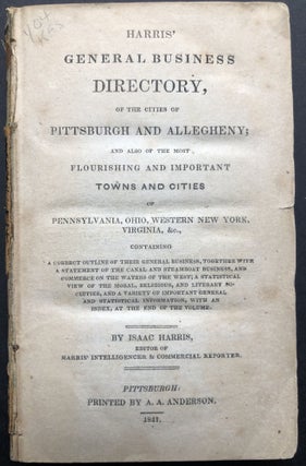 Item #H21156 Harris' General Business Directory of the Cities of Pittsburgh and...