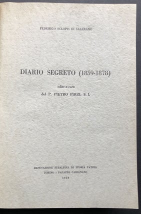 Diario Segreto (1859-1878), edito a cura del P. Pietro Pirri