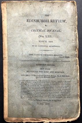 Item #H21437 The Edinburgh Review, No. LXII, March 1819