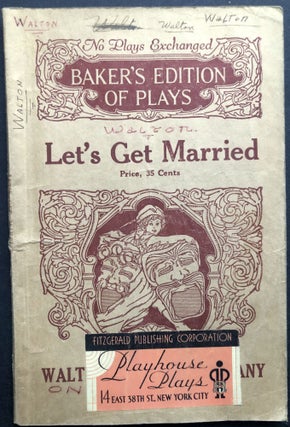 Item #H21542 Let's Get Married, a Comedy in Three Acts. Hope H. Moulton