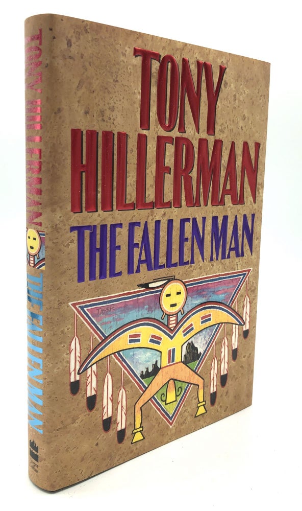 Item #H21551 The Fallen Man - with original colored drawing by Ernest Franklin, signed by him and Hillerman. Tony Hillerman, Ernest Franklin.