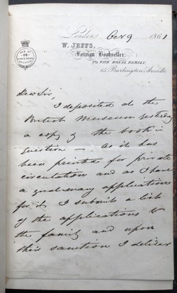 Damas et Le Liban: Extraits Du Jornal D'un Voyage En Syrie Au Printemps De 1860 -- with letter from publisher