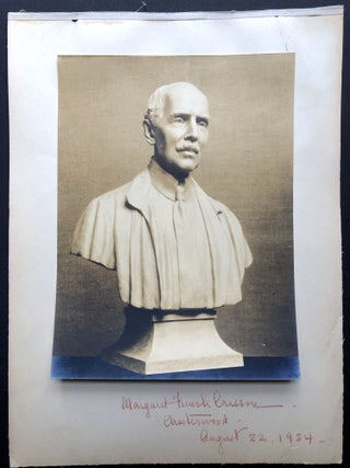 Item #H21659 1932 photo of Cresson's sculpture of Andrew Mellon, signed in 1954. Margaret French...