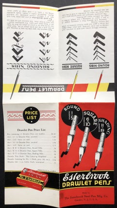 1932 flyers for Esterbrook Drawlet Pens plus letter from the company, in envelope