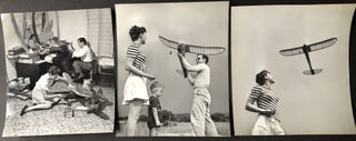 Item #H21790 30 8x10 ca. 1946 original photographs of a young family building and then flying an...