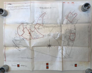 Item #H21814 1904 large vellum indenture with elaborate hand-drawn map, Walford in Herefordshire,...