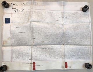 Item #H21819 1830 large 2-page vellum indenture, transfer of mortgage for property in Axmouth,...