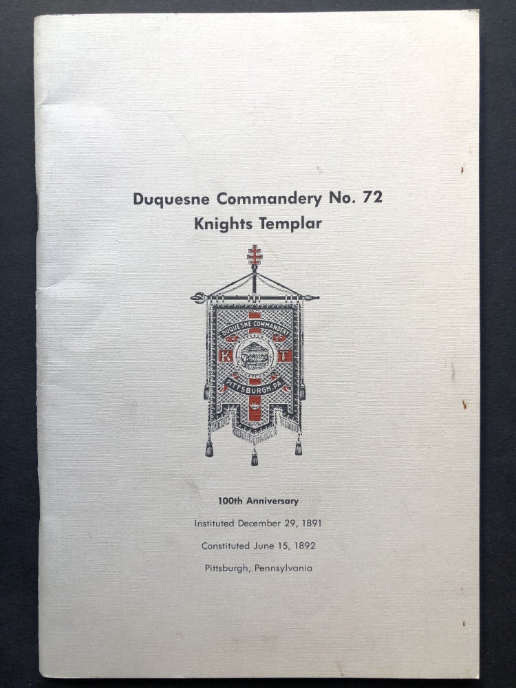 Item #H22103 100th Anniversary Duquesne Commandery No. 72, Knights Templar (1992)