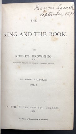 The Ring and the Book, 4 volumes, (1868-1869)