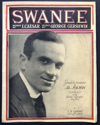Item #H22254 1919 sheet music, Swanee, Al Jolson cover. Irving Caesar, George Gershwin