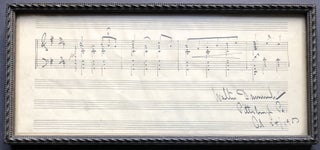 Item #H22261 Framed autographed musical fragment, signed in Pittsburgh in 1903. Walter Damrosch