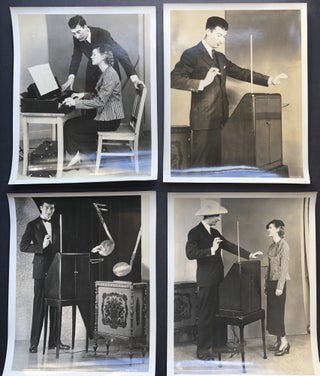 Item #H22264 4 1940s 8x10 original photos of a theremin demonstration