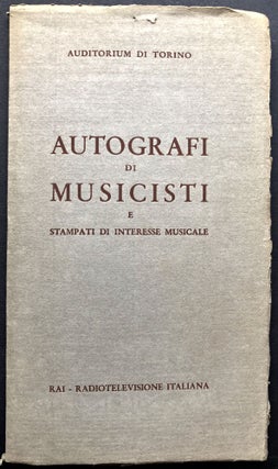 Item #H22269 1962 catalog: Autografi di Musicisti e Stampati di Interesse Musicale, Auditorium di...