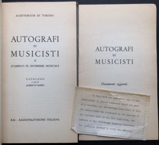 1962 catalog: Autografi di Musicisti e Stampati di Interesse Musicale, Auditorium di Torino, RAI
