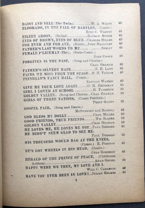 1896 Select Catalogue of Popular Vocal and Instrumental Music