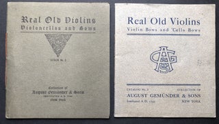 Item #H22271 2 ca. 1910s catalogs: Real Old Violins, Violin Bows and 'Cello Bows. August...
