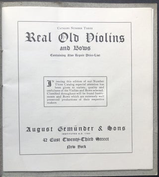 2 ca. 1910s catalogs: Real Old Violins, Violin Bows and 'Cello Bows