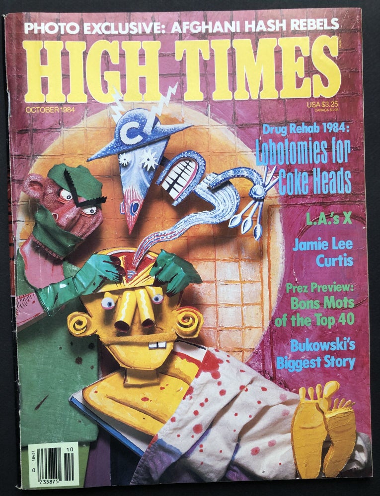 Item #H22345 High Times no. 110, October 1984, with Bukowski story. Chalres Bukowski, Tuli Kupferberg.