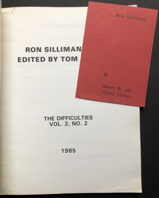 The Difficulties, Vol. 2, no. 2 1985, Ron Silliman Issue