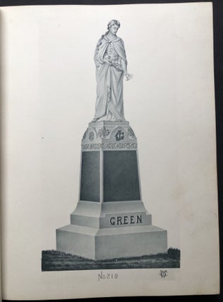 Cook & Watkins 1897 No. 4 catalog of Monumental Designs [gravestones & monuments] plus 128 sheets of designs & large leather "briefcase" with 8 polished stone samples