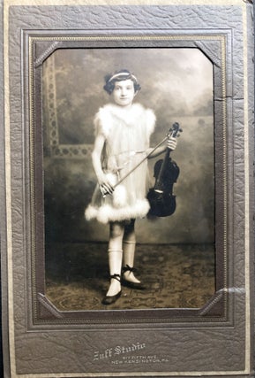 Item #H22616 1910s photograph of a young girl from New Kensington PA in a fur lined dressed...