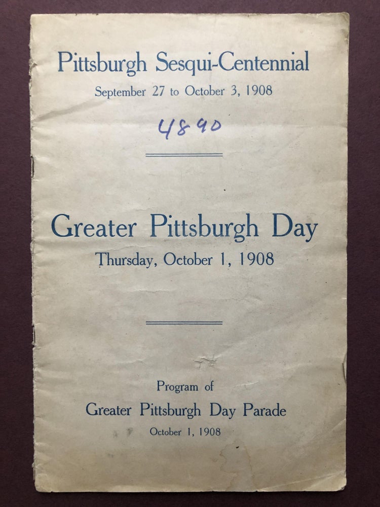 Item #H22652 Program of Greater Pittsburgh Day Parade, October 1, 1908 [Pittsburgh Sesqui-Centennial]