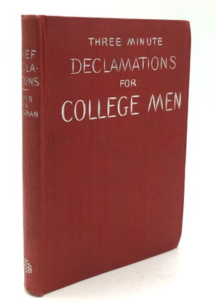 Item #H22682 Three Minute Declamations for College Men. Harry C. Davis, eds John C. Bridgman