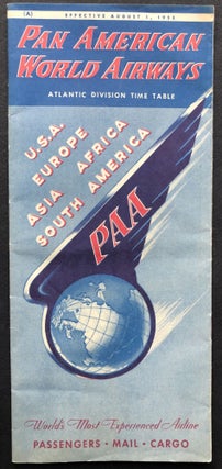 Item #H22754 Atlantic Division Time Table, 1953. Pan American World Airlines