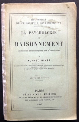 Item #H22869 La Psychologie du Raisonnement. Alfred Binet