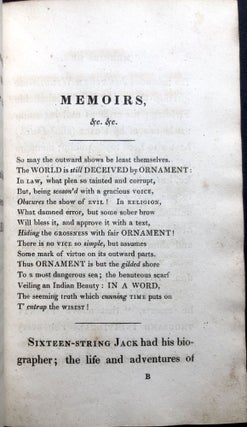 The Life And Extraordinary Adventures Of Samuel Denmore Hayward Denominated The Modern Macheath, Who suffered at the Old Bailey, on Tuesday, November 27, 1821, for the Crime of Burglary; With An Address To The Rising Generation on the Imminent Danger to be dreaded from what is termed, being "On The Town"
