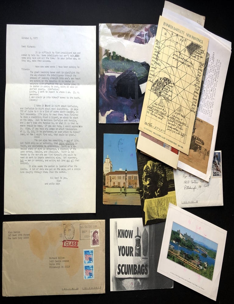 Item #H23100 File of 16 letters & postcards, etc., 1973-1992 from Davies to fellow poet Richard Dillon. Alan Davies.