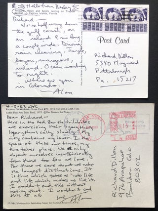 File of 16 letters & postcards, etc., 1973-1992 from Davies to fellow poet Richard Dillon