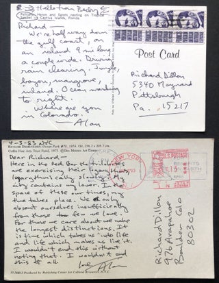 File of 16 letters & postcards, etc., 1973-1992 from Davies to fellow poet Richard Dillon