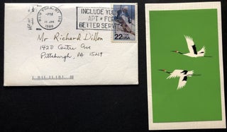 File of 16 letters & postcards, etc., 1973-1992 from Davies to fellow poet Richard Dillon