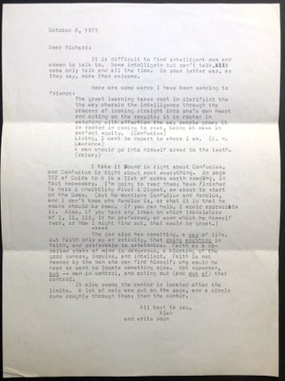 File of 16 letters & postcards, etc., 1973-1992 from Davies to fellow poet Richard Dillon