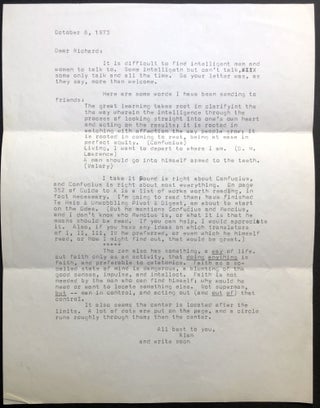 File of 16 letters & postcards, etc., 1973-1992 from Davies to fellow poet Richard Dillon