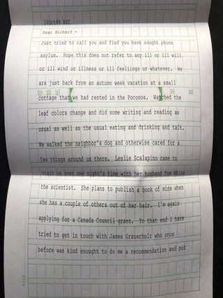 File of 16 letters & postcards, etc., 1973-1992 from Davies to fellow poet Richard Dillon