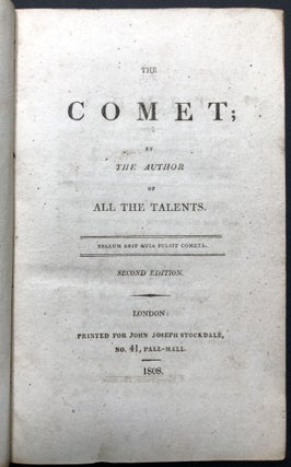 Item #H23345 The Comet; by the author of All the Talents. Second Edition. Eaton Stannard Barrett