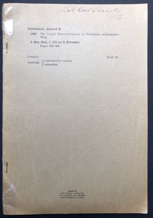 Item #H23937 The beaded Minute-intersexes in Drosophila melanogaster Meig. -- 1949 offprint...