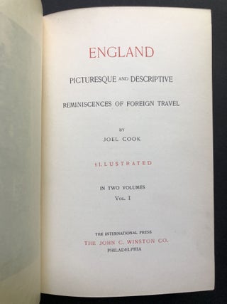 England, Picturesque & Descriptive, Reminiscences of Foreign Travel, 2 vols. in original oilcloth dust jackets