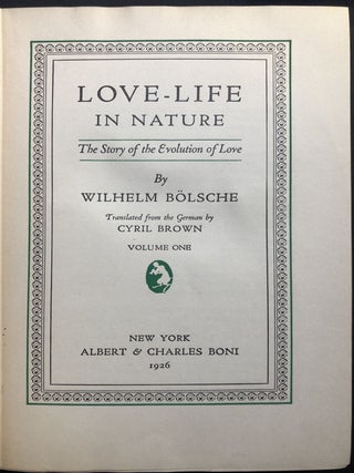 Love-Life in Nature: The Story of the Evolution of Love, 2 volumes