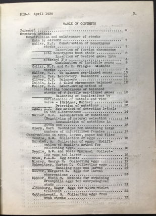 Drosophila Information Service (DIS) Bulletins 1936-1951
