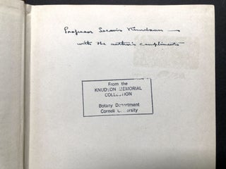 An Introduction to Cytology, first edition inscribed to fellow Cornell botanist Lewis Knudson