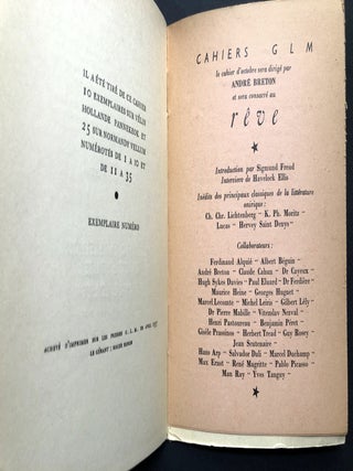 Cahiers G. L. M. Cinquieme Cahier (5th), Avil 1937
